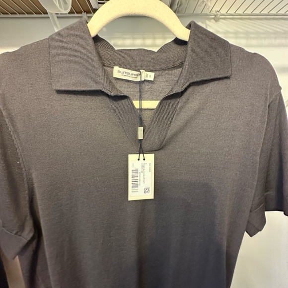 Purple Merino Buttonless Polo - S - Picture 7 of 14